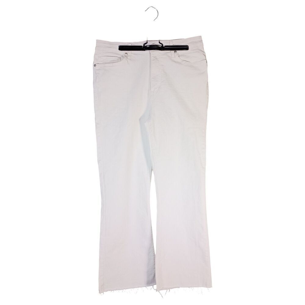 Frame Flare Jeans Crop Fray Natural Off White Women’s 30 High Rise